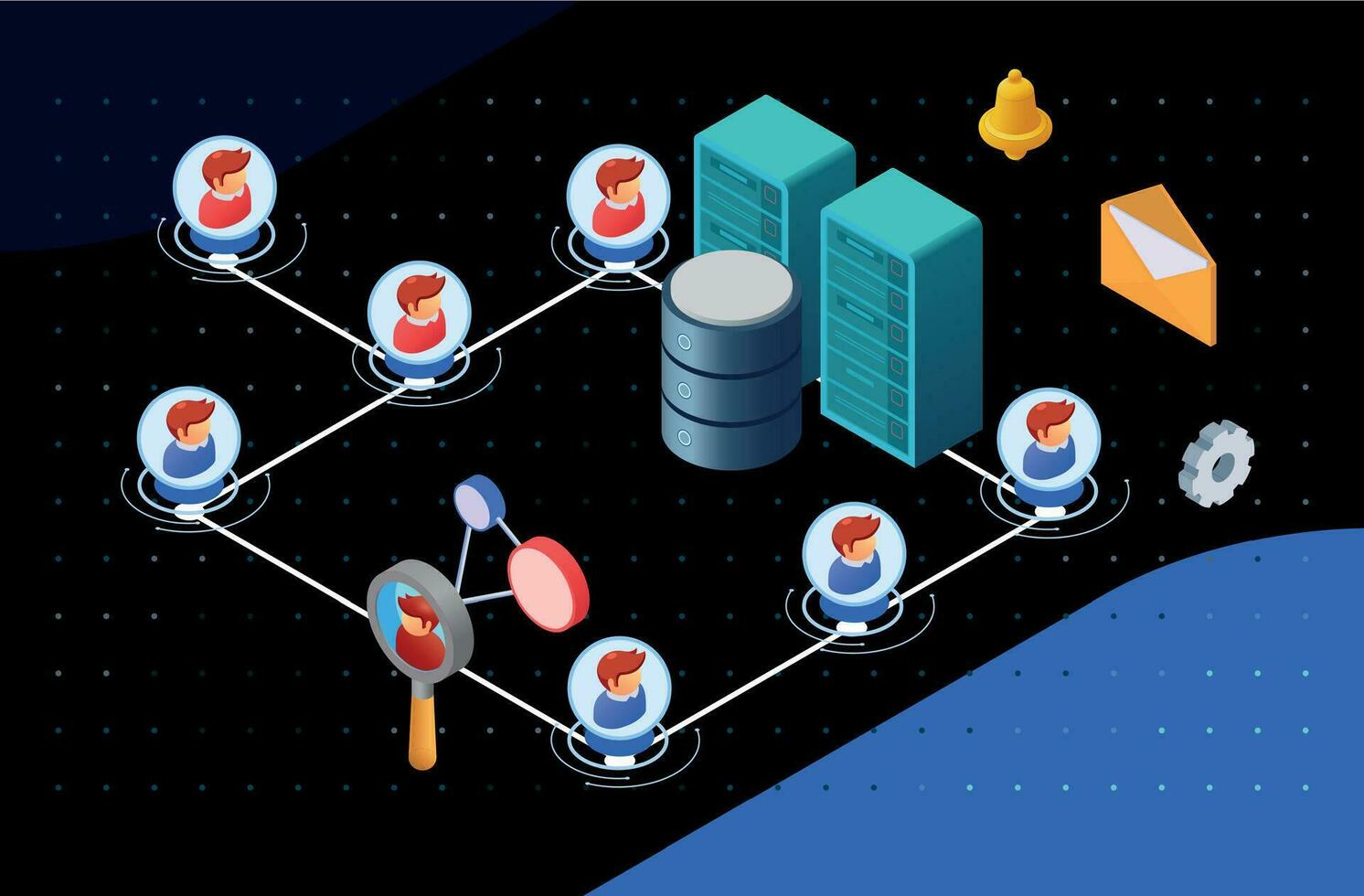 CRM Isometric Concept vector