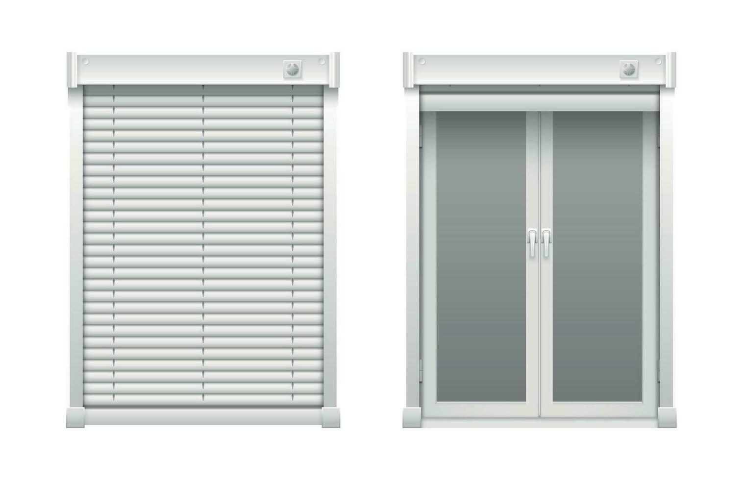 Window With Blinds Set vector