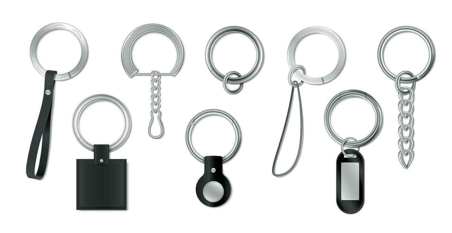 Keyring Trinket Realistic Set vector