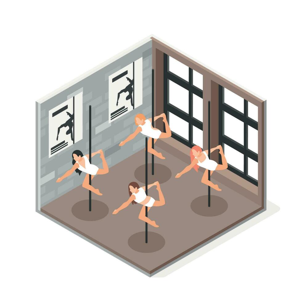 Pole Dancers Composition vector