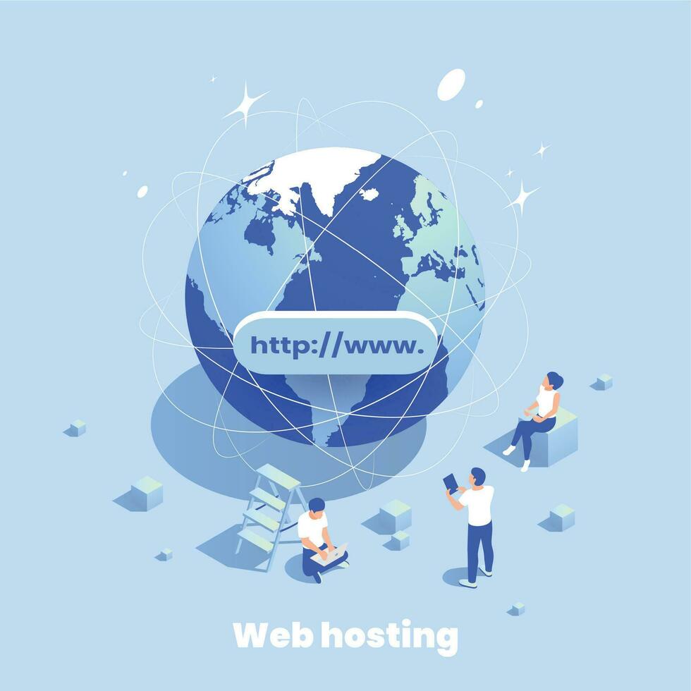 Web Hosting Globe Composition vector