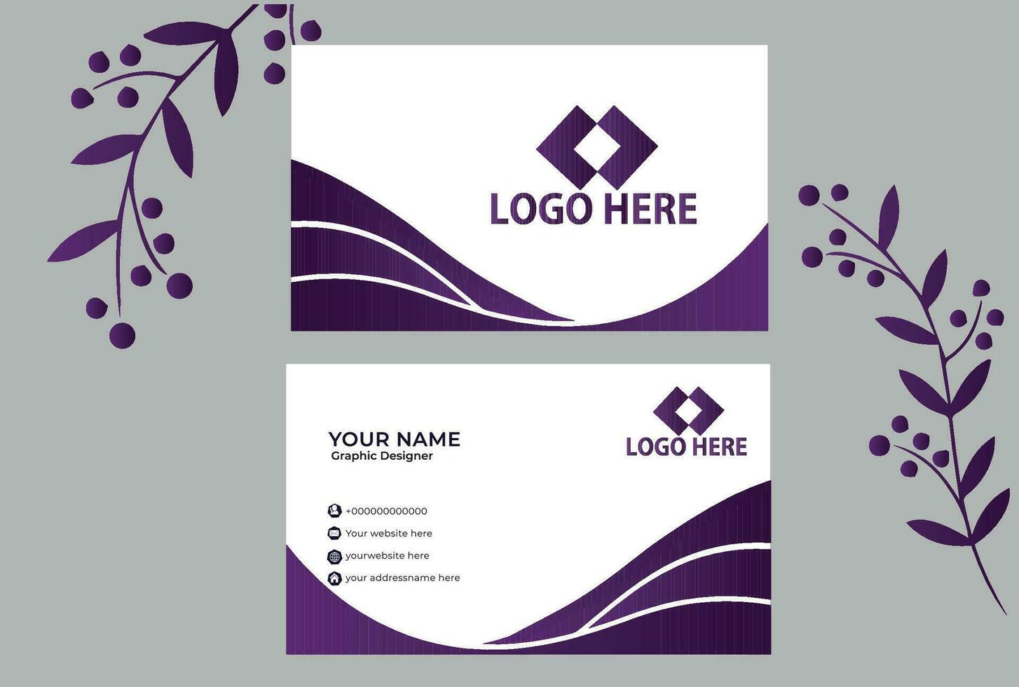 Professionally designed colorful business card template vector