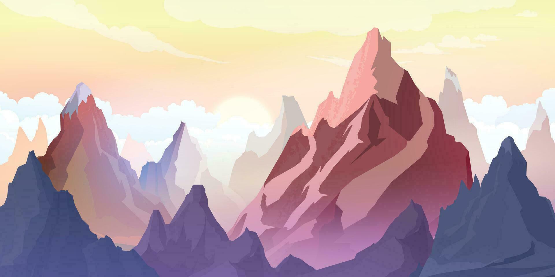 ilustración de paisaje de montaña vector