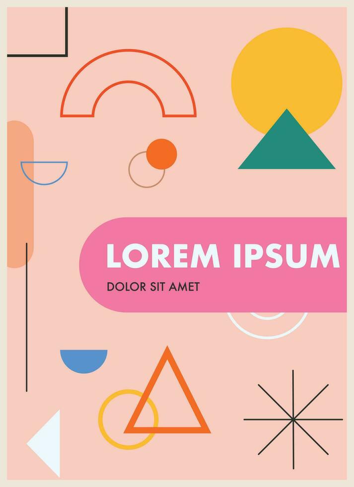 multicolor resumen geométrico póster con texto vector ilustración