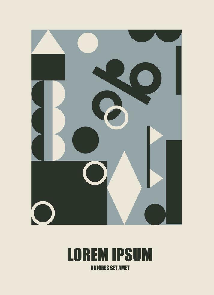 abstract geometric retro poster with text vector illustration