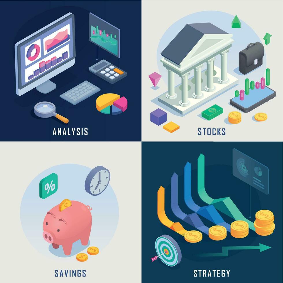 Business Investment Isometric vector