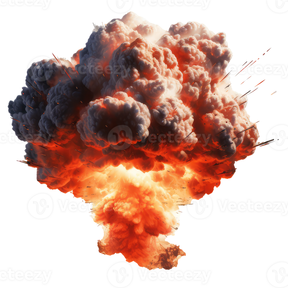 Atomic bomb explosion, mushroom cloud . AI Generated png