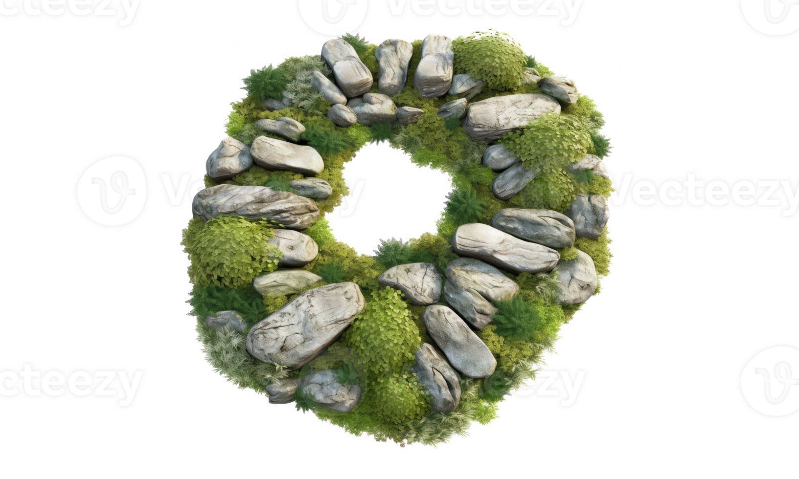 pathway created with irregularly shaped stepping stones, giving a natural on transparent backgrounds . AI Generated png