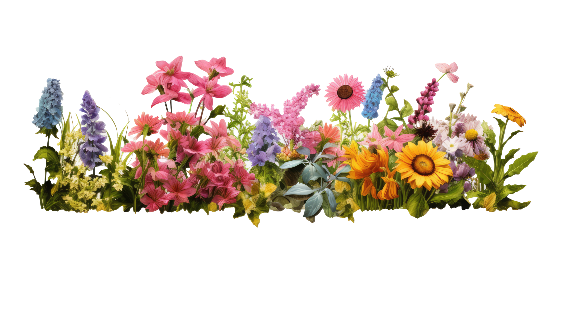 colorful flower garden in full bloom . AI Generated 28573796 PNG
