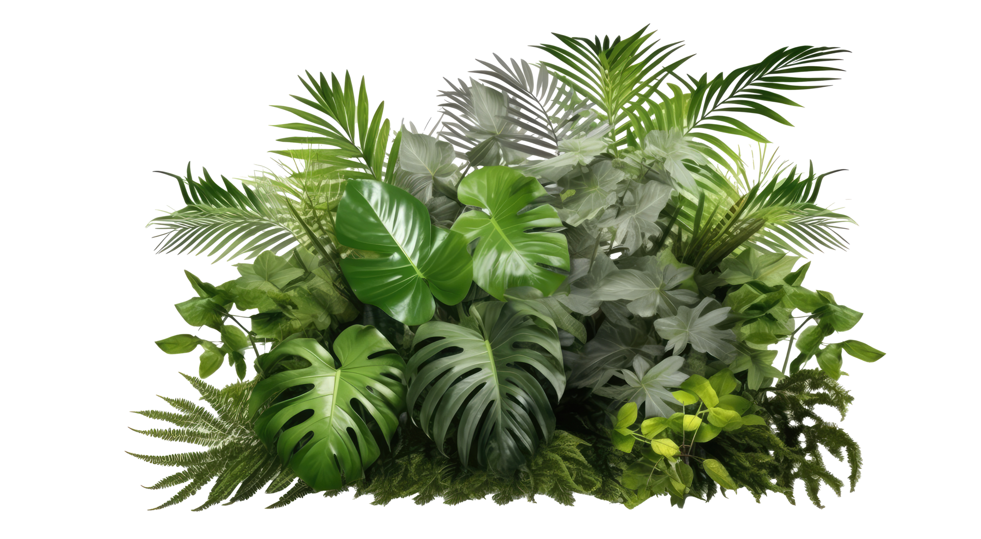 tropical-leaves-plants-bushes-natural-floral-arrangement-ai