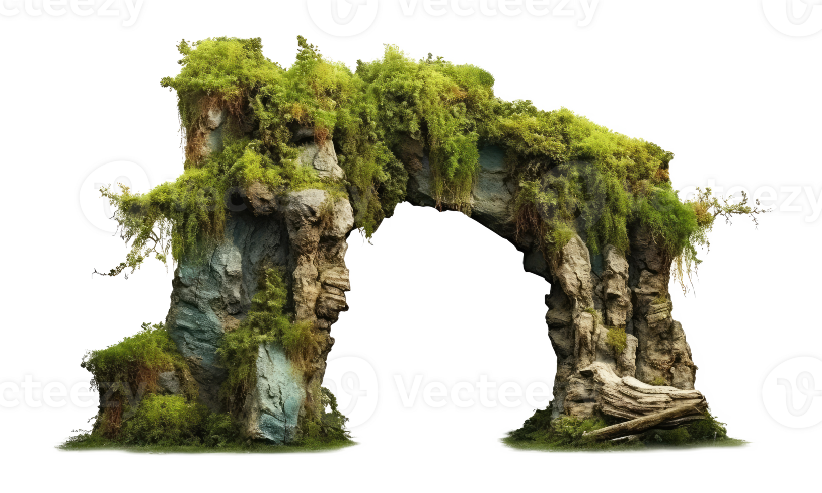 natural stone arch in the forest . AI Generated png