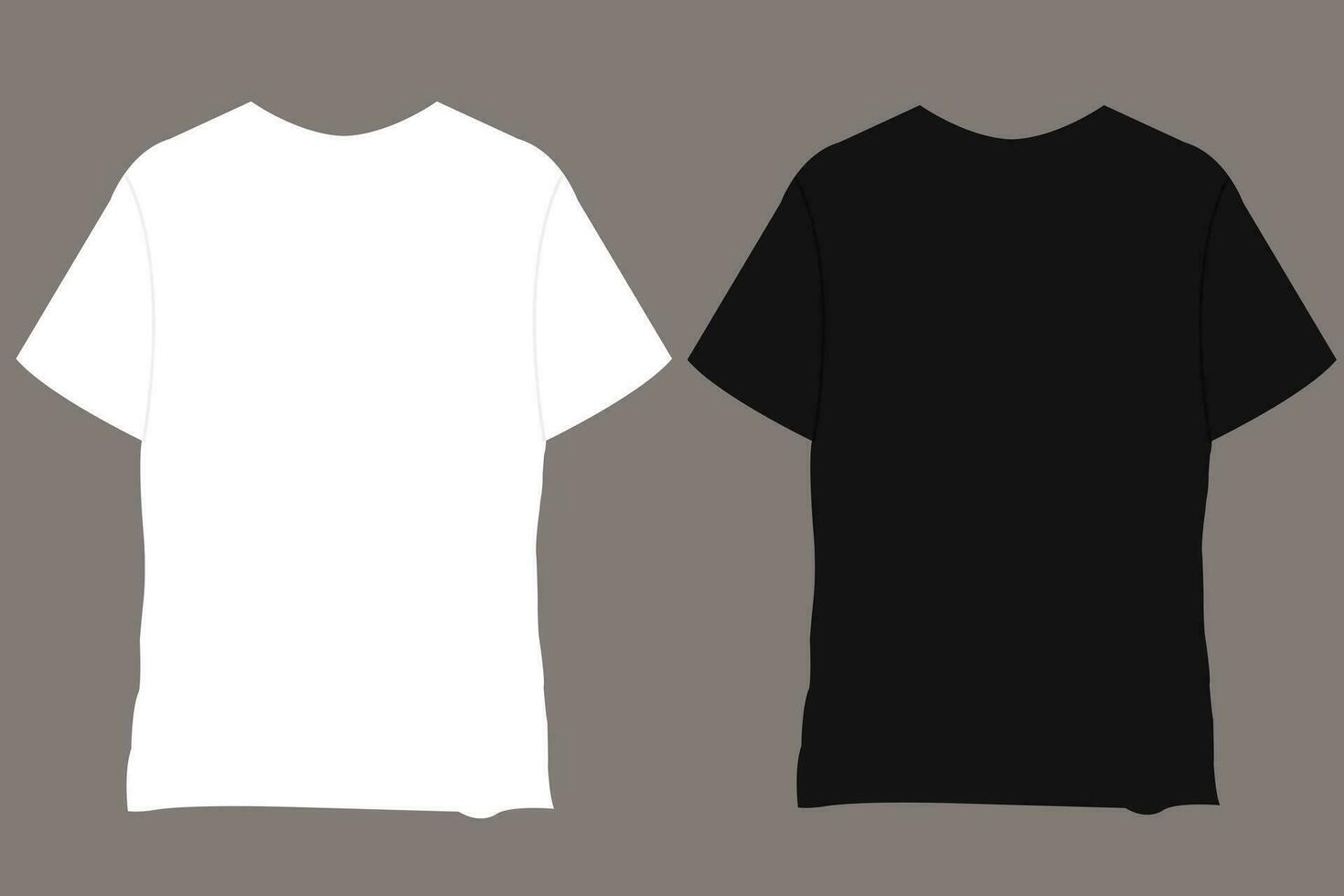 camiseta Bosquejo vector modelo. blanco negro y blanco camisetas frente ver presentación para impresión. de los hombres blanco y negro Bosquejo Listo a reemplazar diseño. corto manga casual paño camiseta.