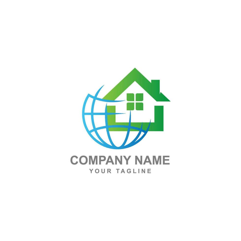 World home logo designs concept vector, globe house logo template, Design concept for real estate agencies. vector
