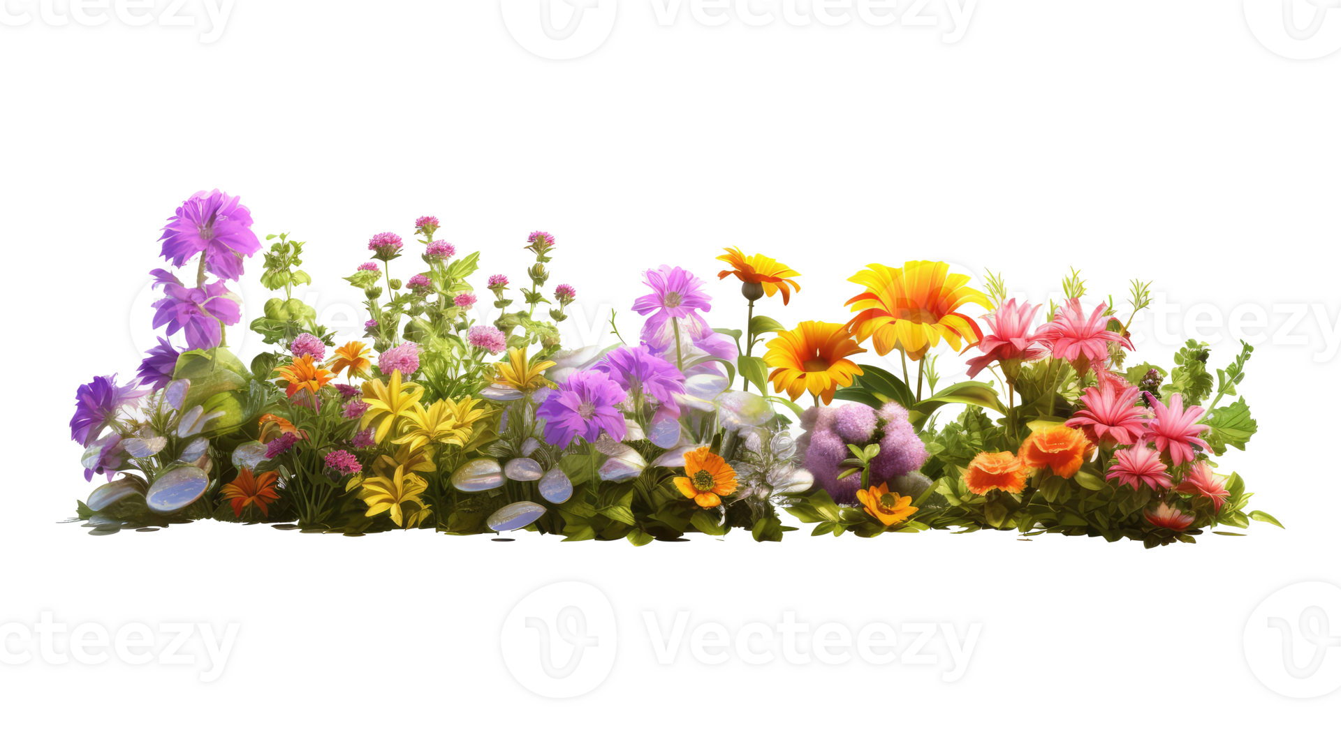 colorful flower garden in full bloom . AI Generated 28573860 PNG