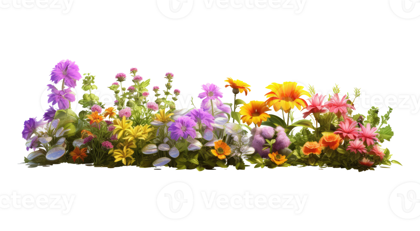 colorful flower garden in full bloom . AI Generated png
