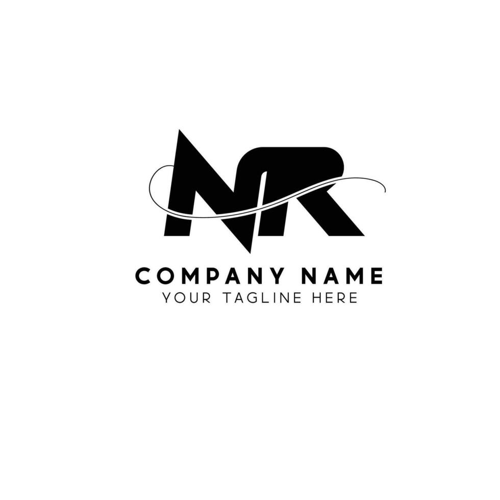NR initial letter logo vector