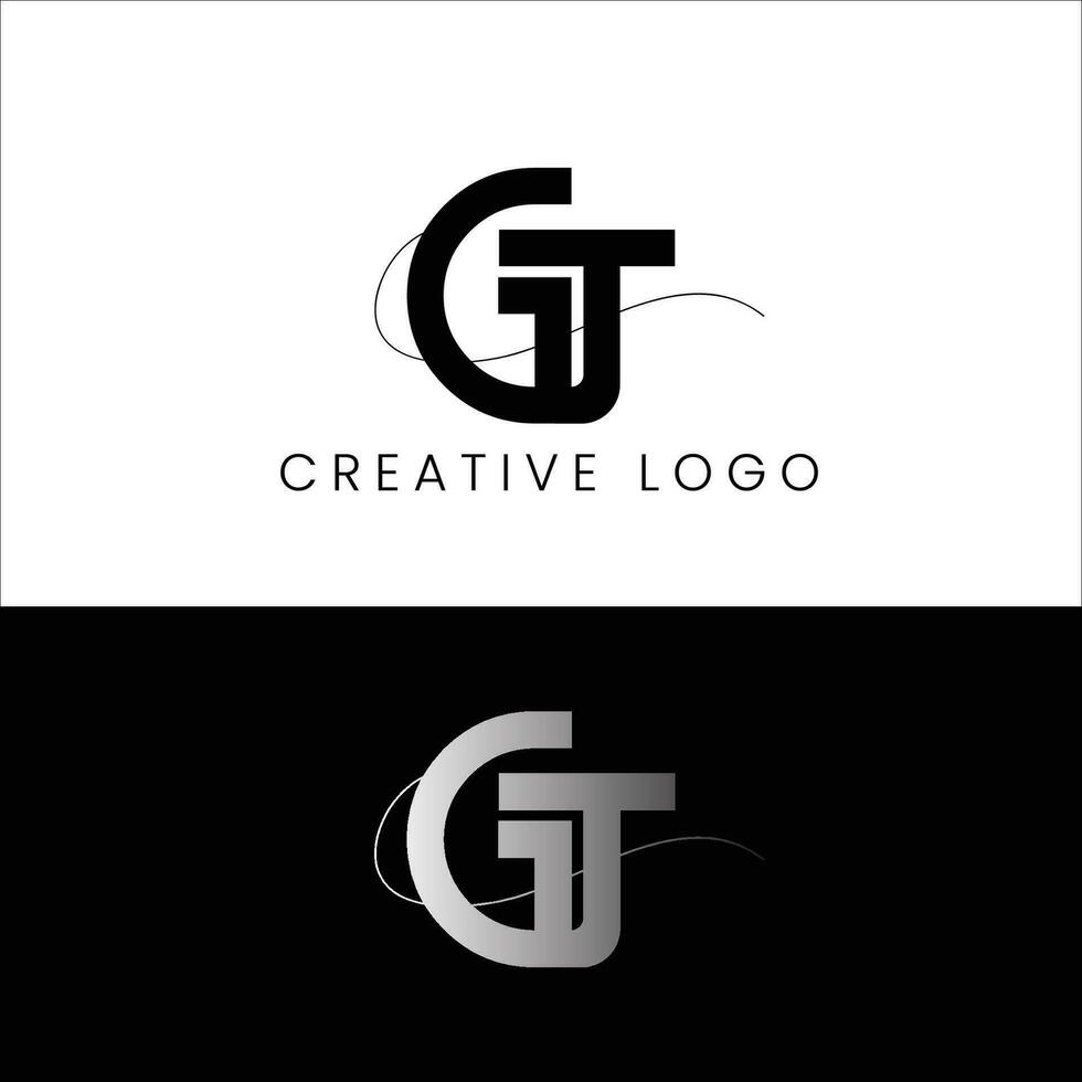 GT initial letter logo vector