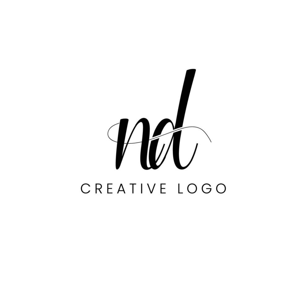 nd initial letter logo vector