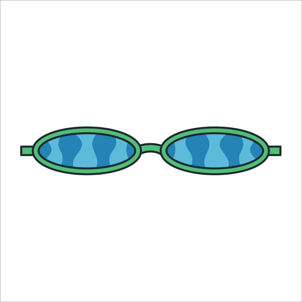 maravilloso Gafas de sol en retro hippie estilo . geométrico resumen vector gafas en 1970 vector plano ilustración.