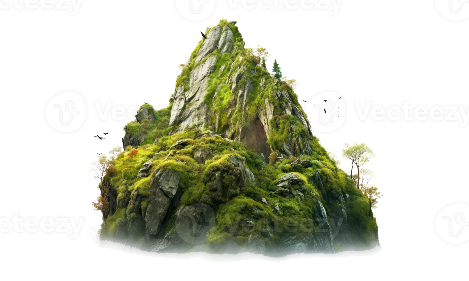 mountain green moss . AI Generated png