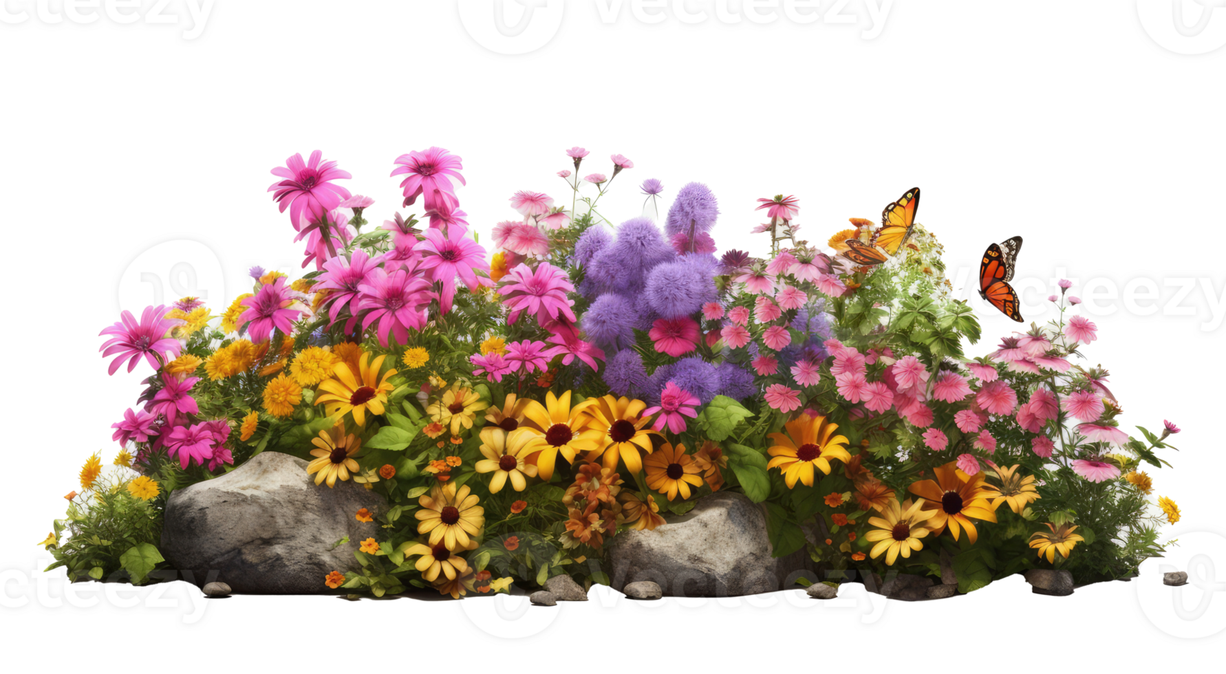 colorful flower garden in full bloom . AI Generated png