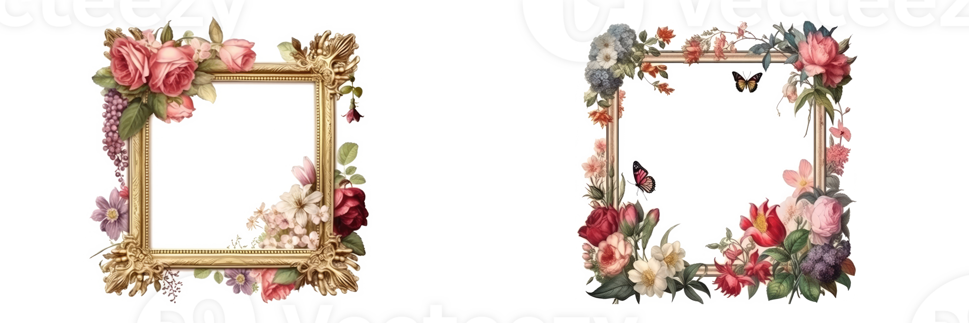 flower frame photo . AI Generated png