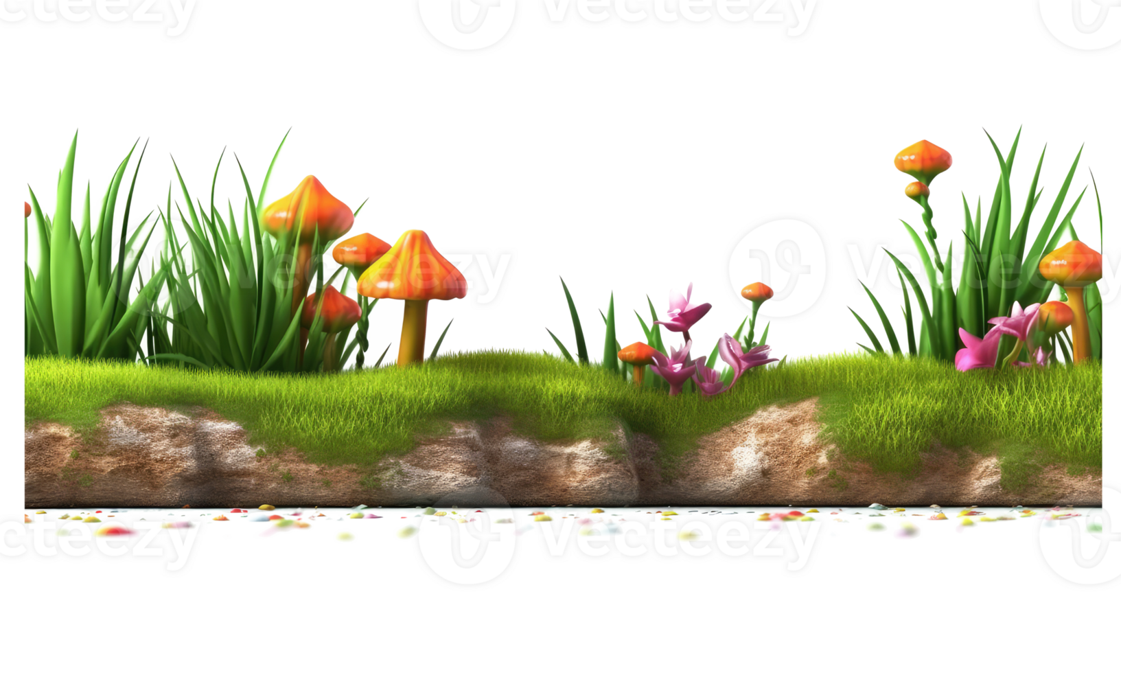 flowers and rocks in spring . AI Generated png