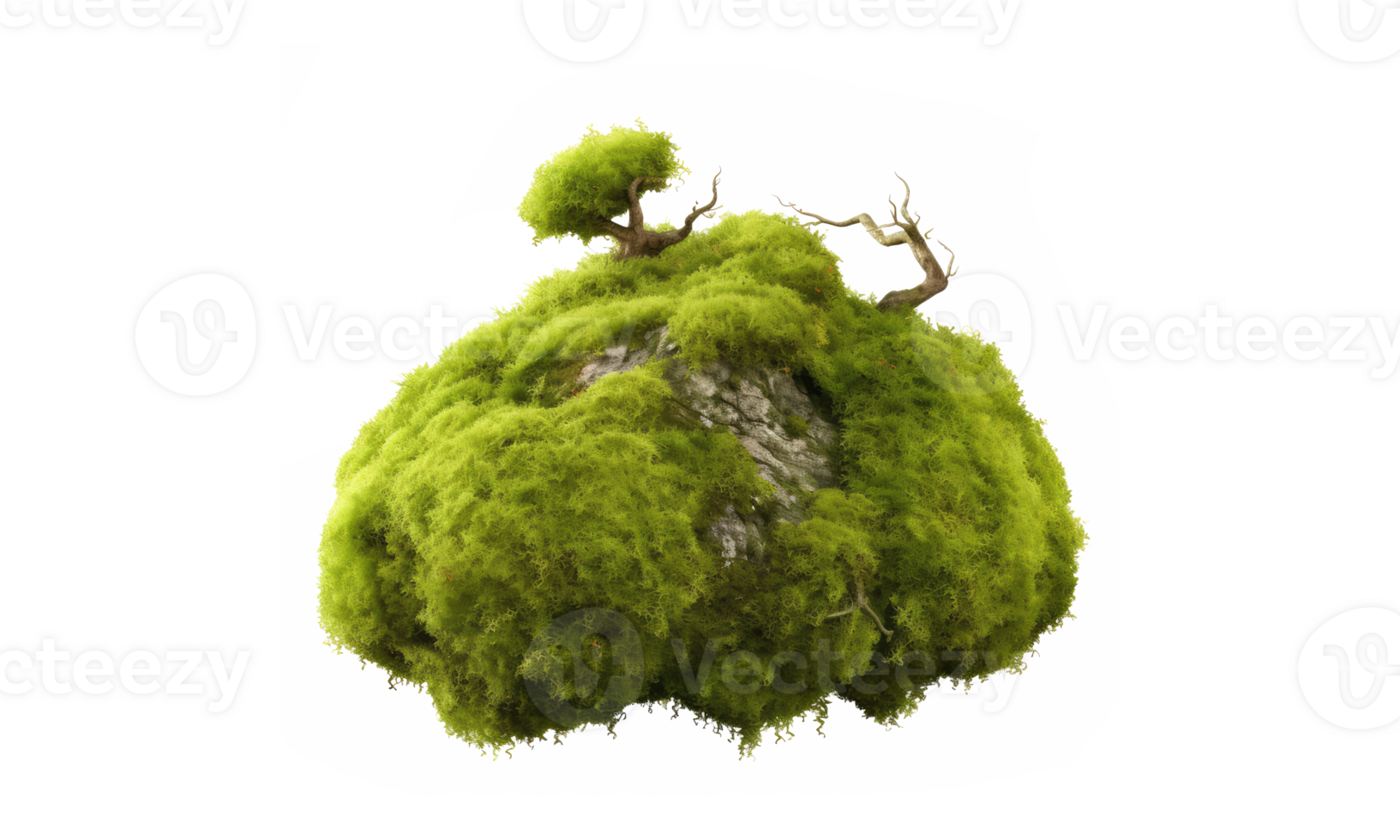 rock covered with moss . AI Generated png