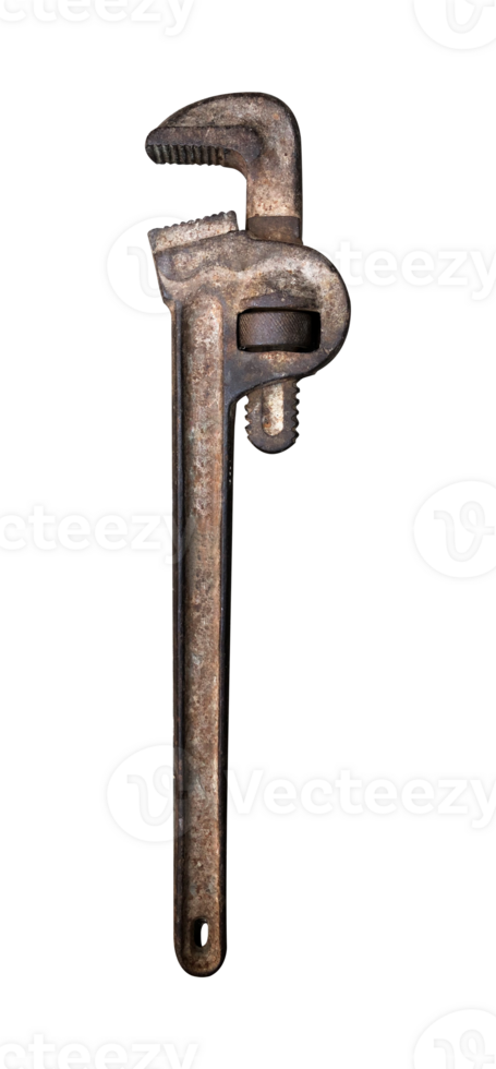 old rusty wrench key isolated element png