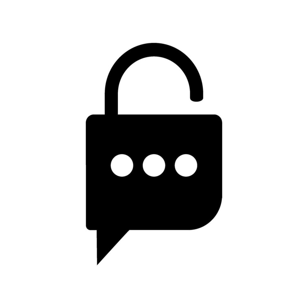 flat style vector padlock chat logo