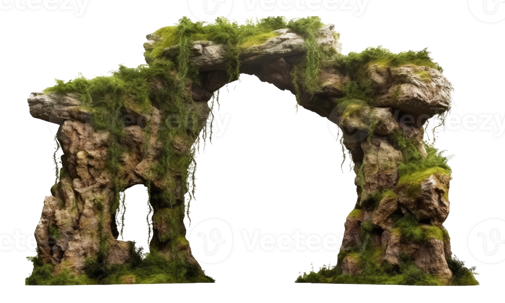 natural stone arch in the forest . AI Generated png