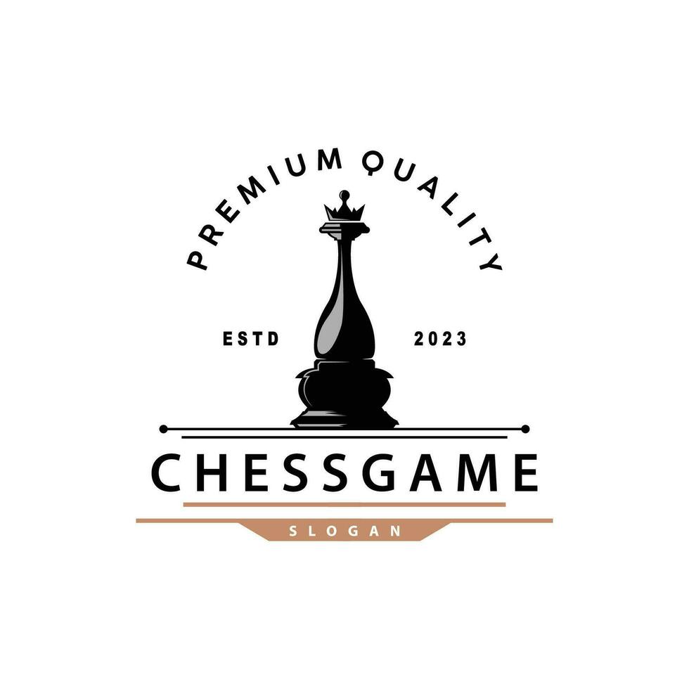 Chess Game Logo Simple Chess Piece Design Minimalist Silhouette Illustration vector