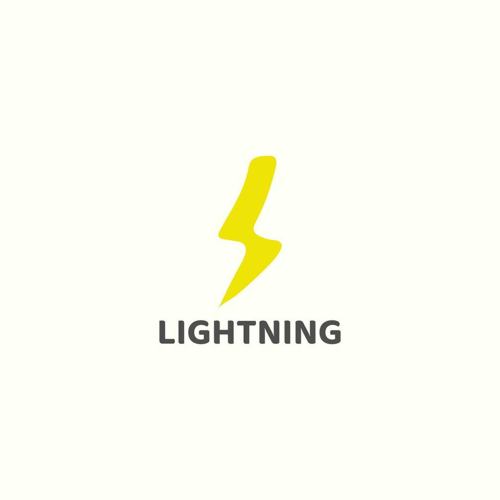 Simple lightning logo in yellow color. vector
