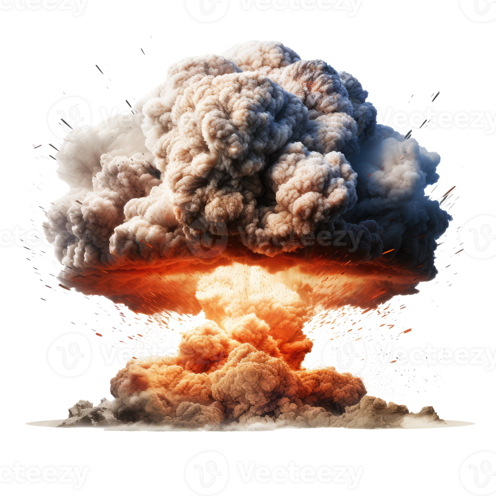 Atomic bomb explosion, mushroom cloud . AI Generated png