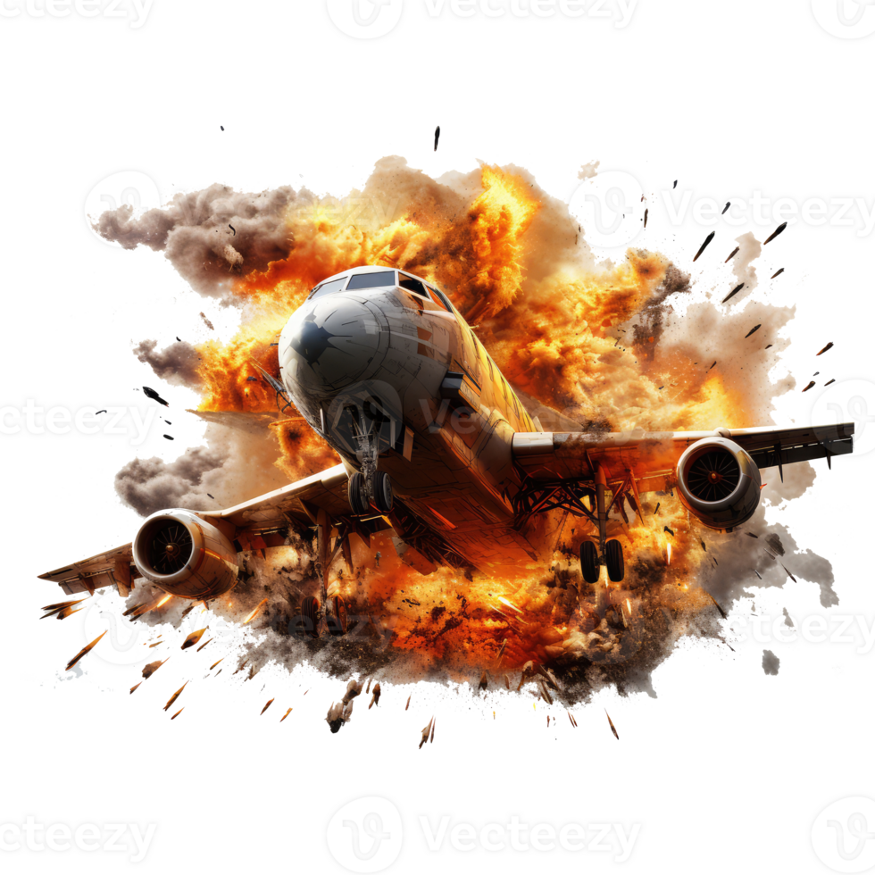 airplane explosion . AI Generated png