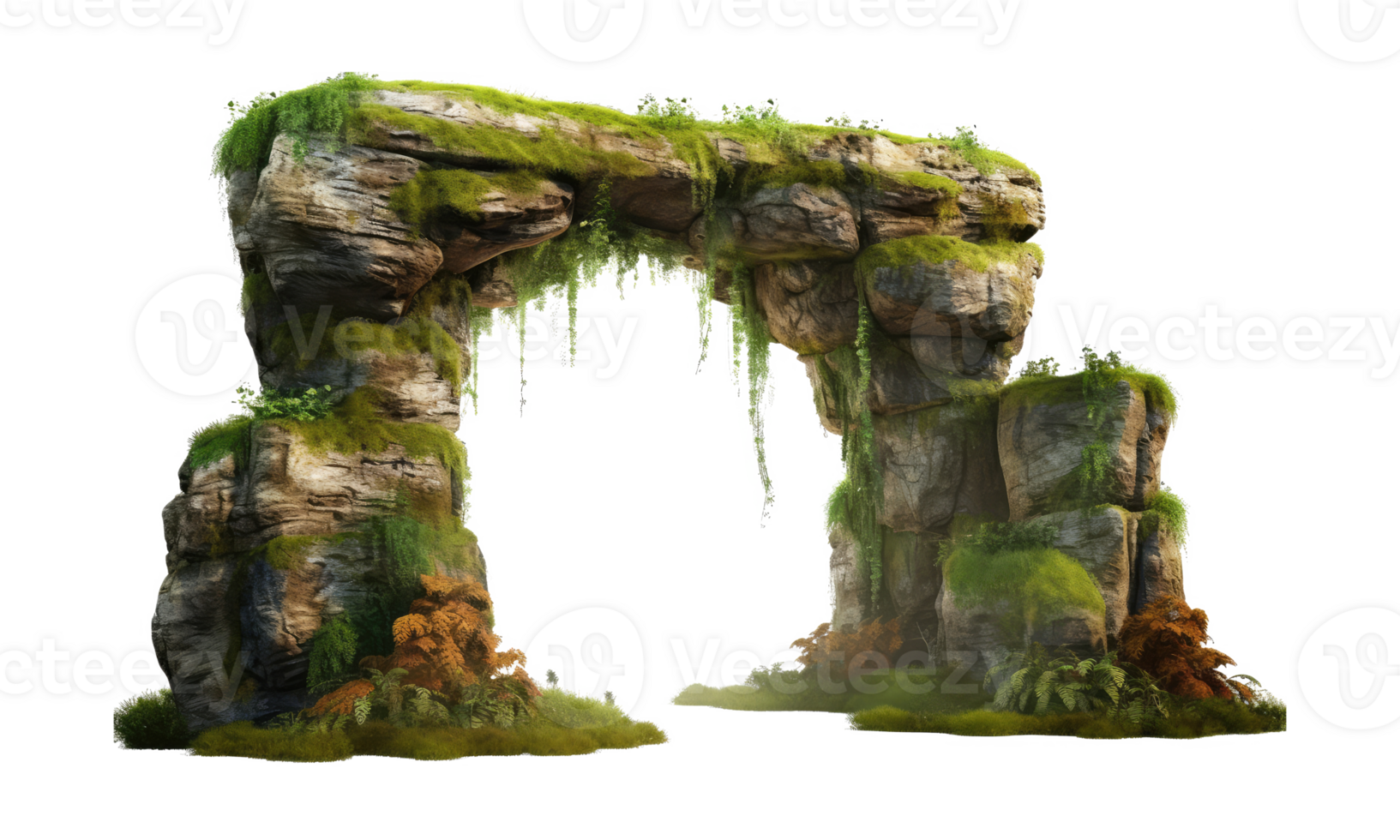 natural stone arch in the forest . AI Generated png