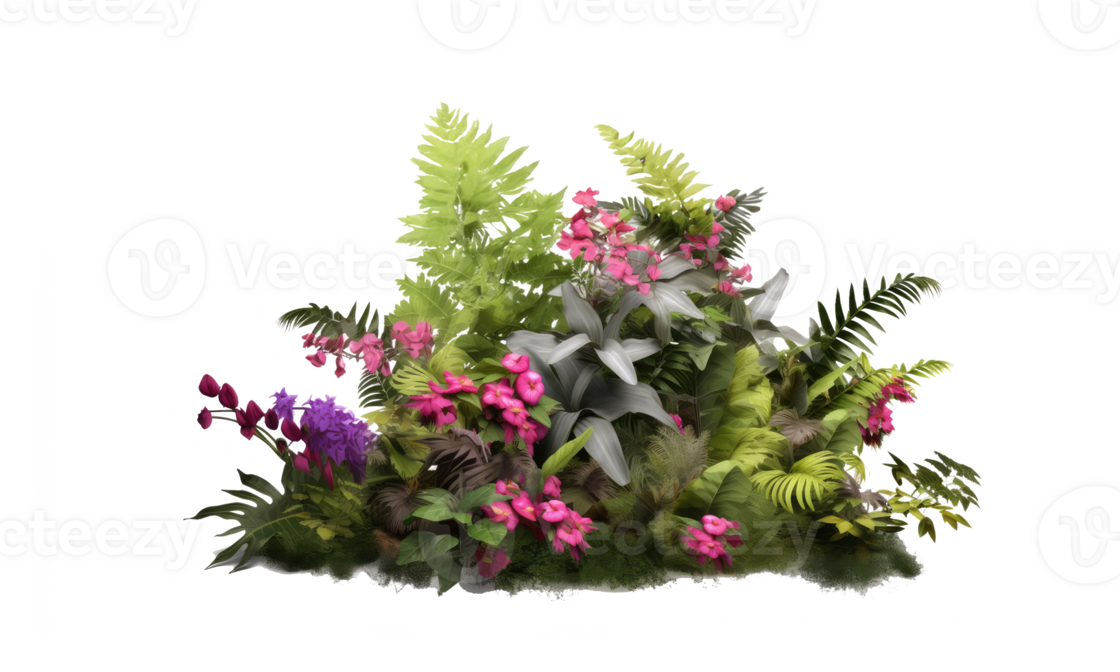 Nature shrubs flowery realistic 3d rendering . AI Generated png