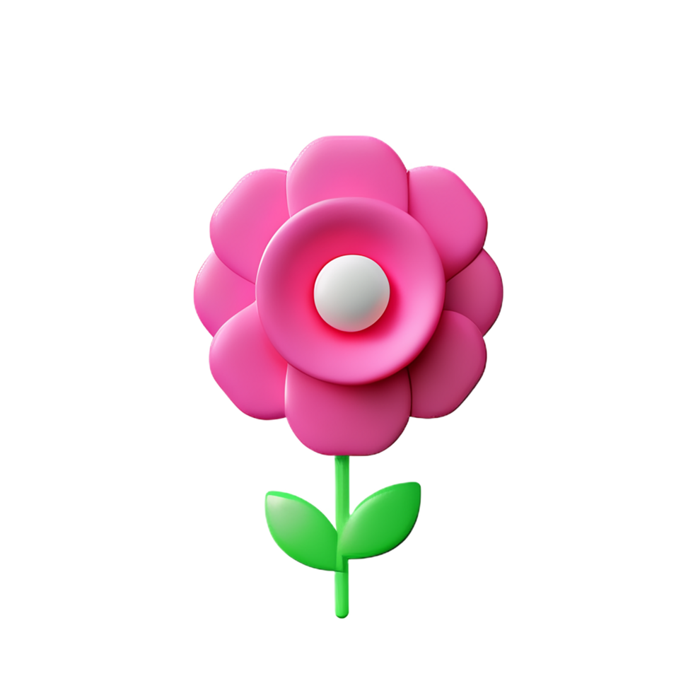 pink flower 3d rendering icon illustration png