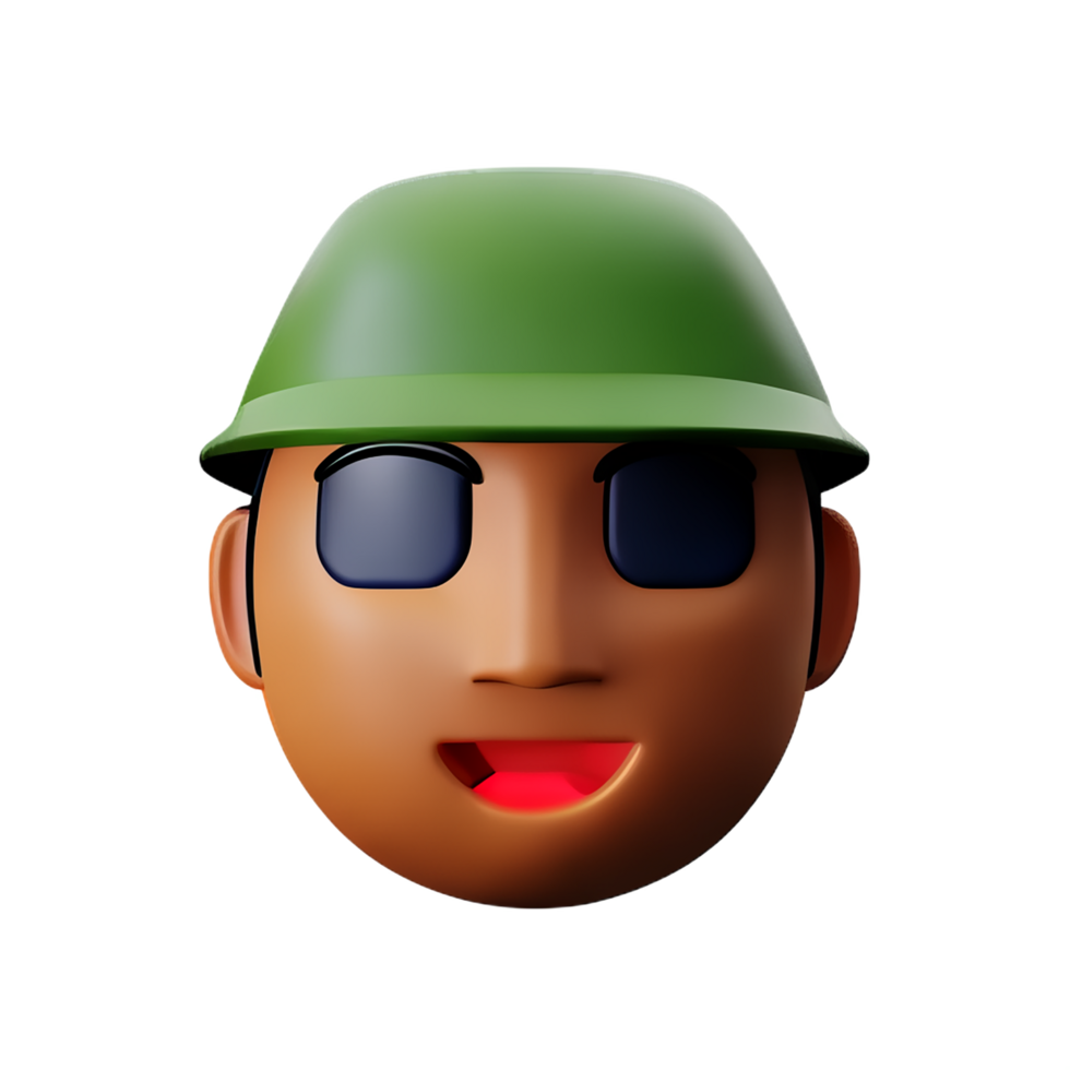 soldaat gezicht 3d renderen icoon illustratie png