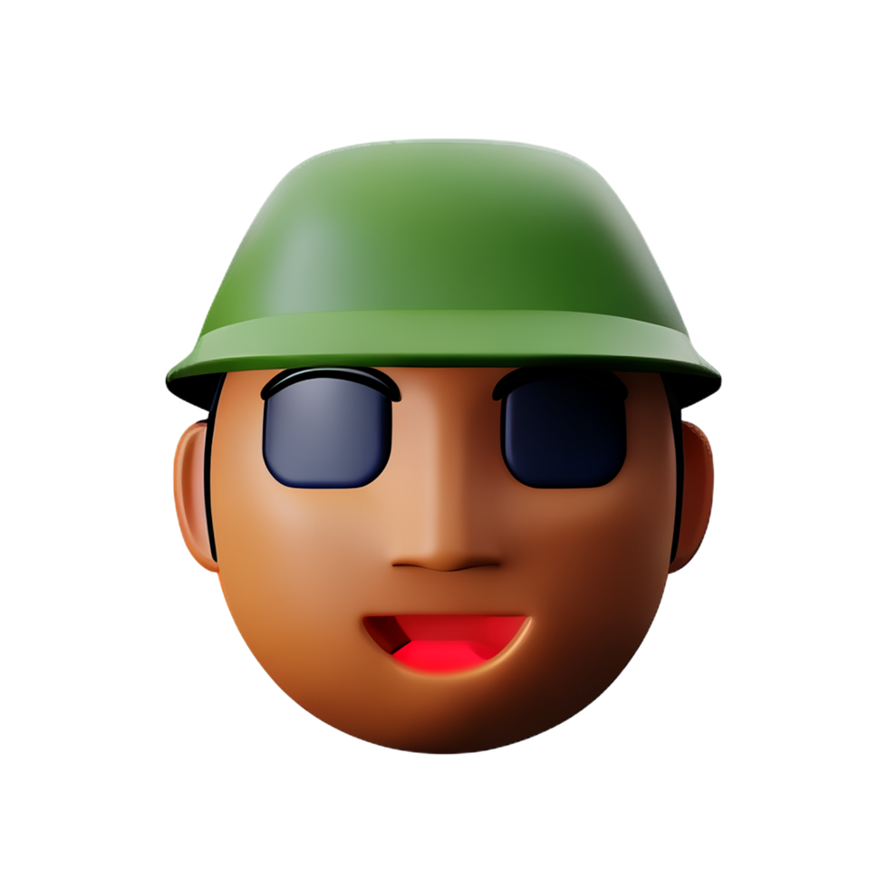 soldado cara 3d representación icono ilustración png