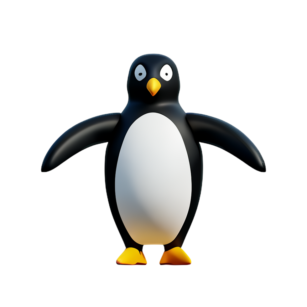 penguin 3d rendering icon illustration png