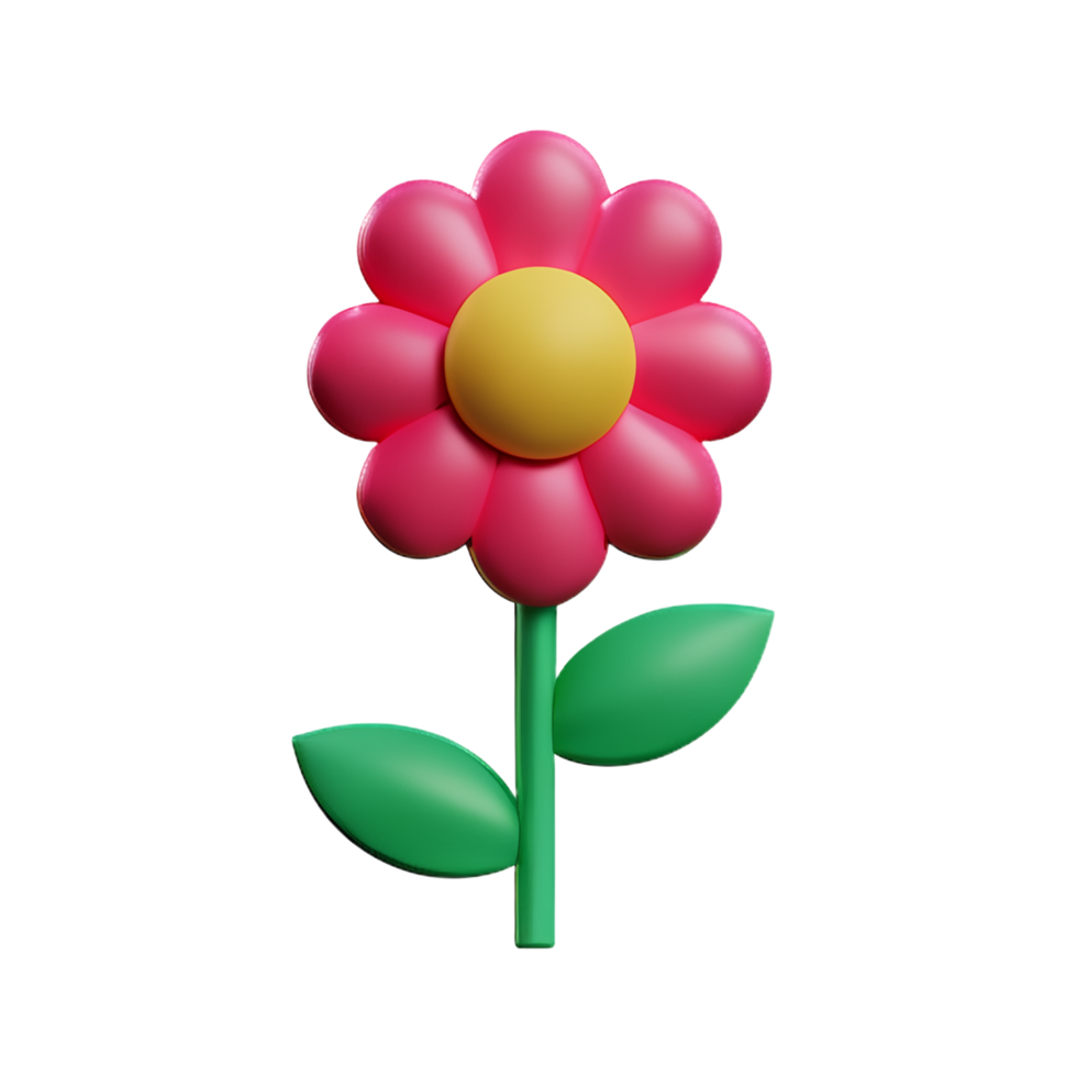 pink flower 3d rendering icon illustration png