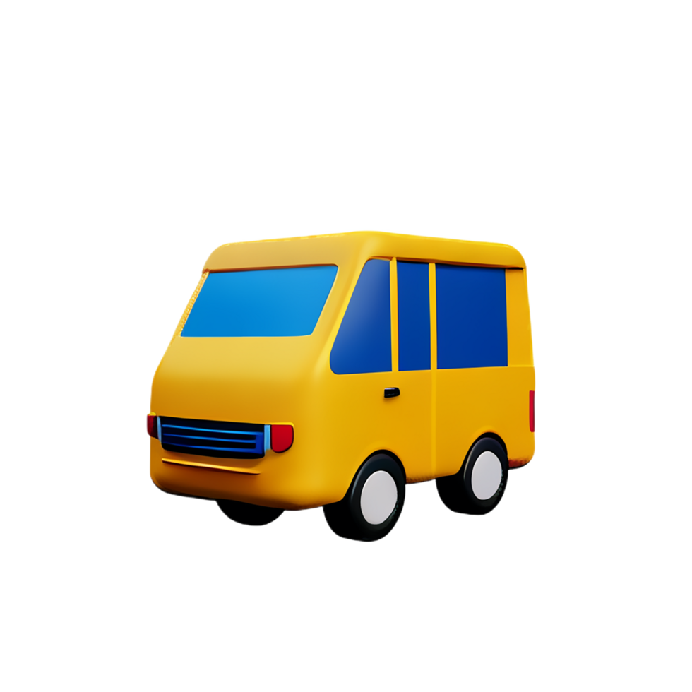 van 3d rendering icon illustration png