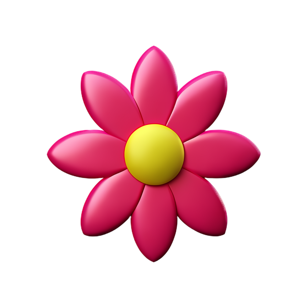 pink flower 3d rendering icon illustration png