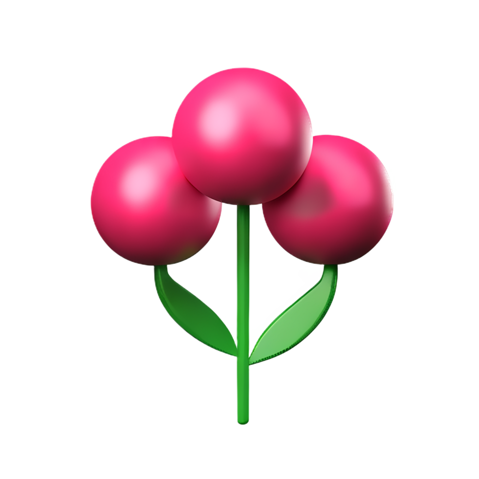 pink flower 3d rendering icon illustration png
