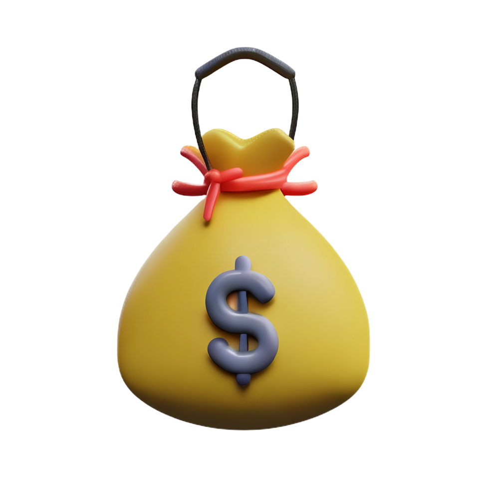 money bag 3d rendering icon illustration png