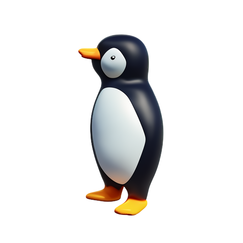 penguin 3d rendering icon illustration png
