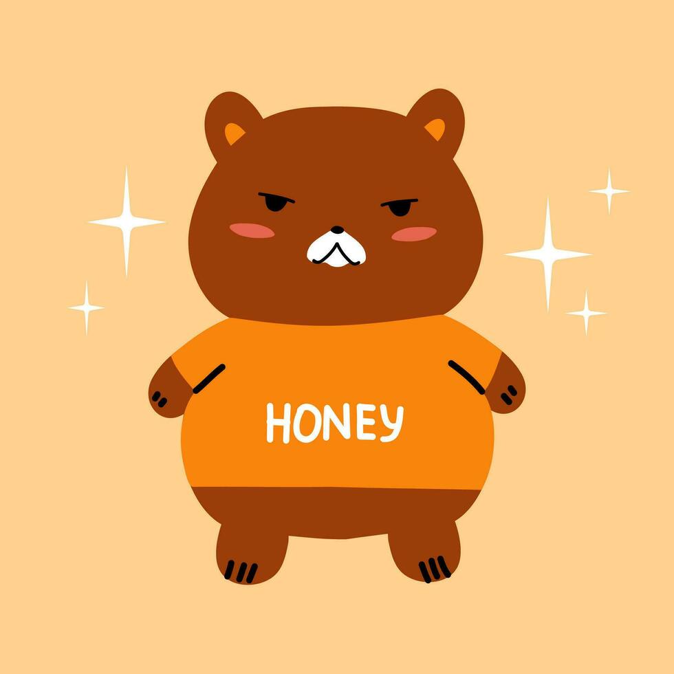 Cute little bear. Cartoon vector illustration