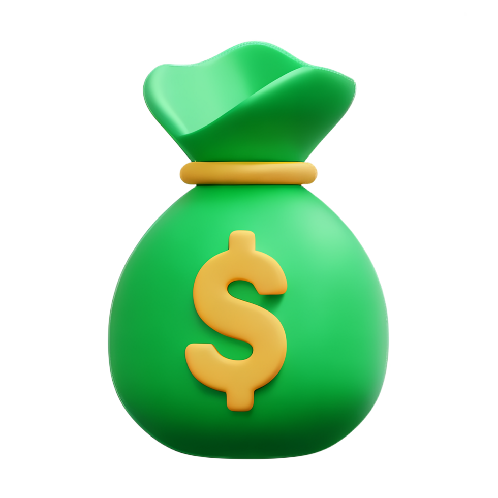 money bag 3d rendering icon illustration png