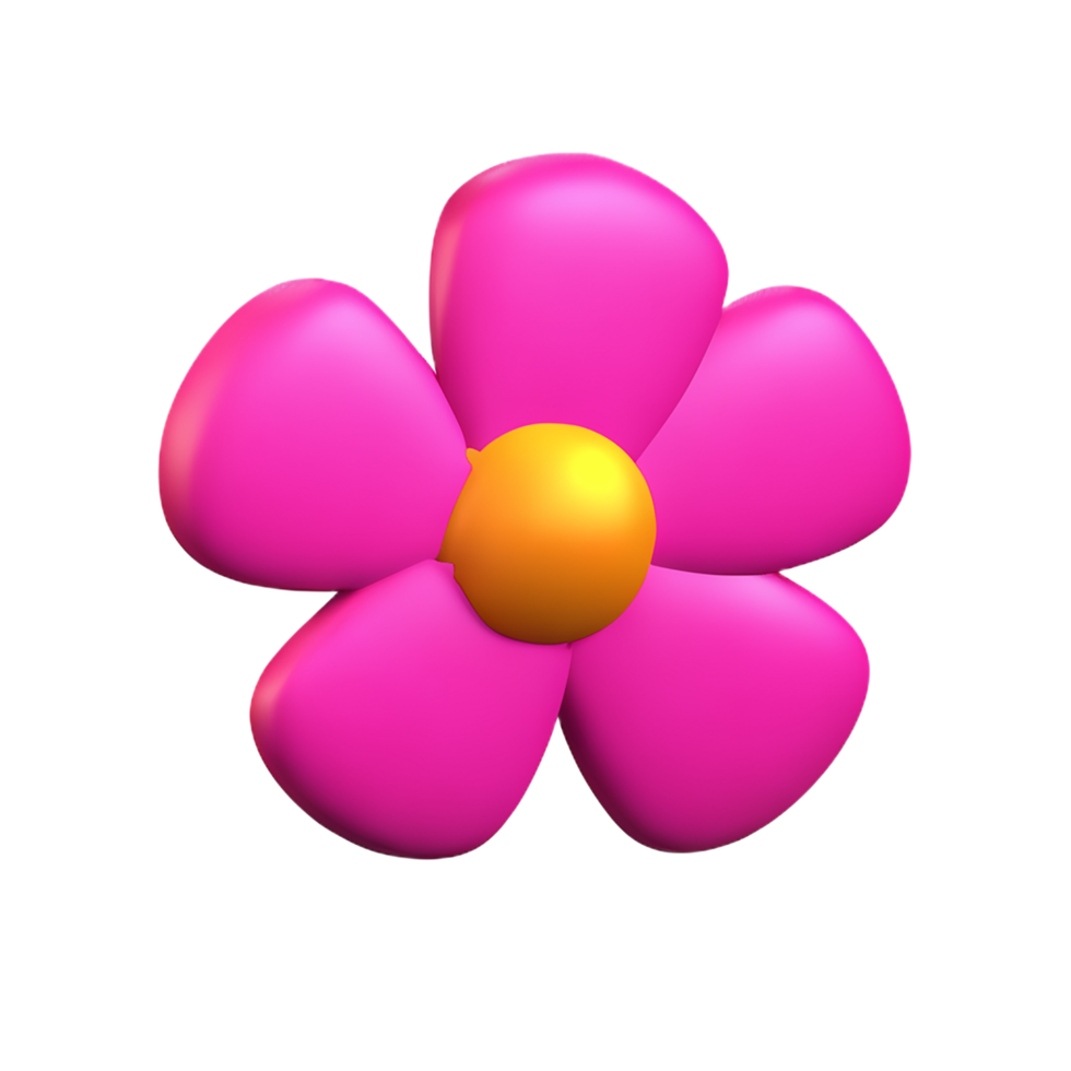 pink flower 3d rendering icon illustration png
